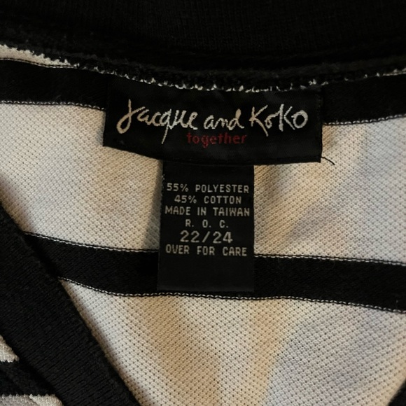Black and white Jacque & Koko Together plus size button up shirt - Picture 4 of 8